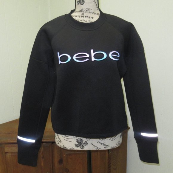 bebe Tops - BeBe scuba sweatshirt with holographic logo